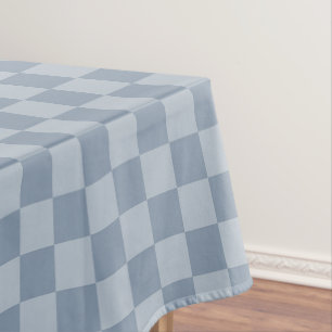 Dusty Blue Chequerboard Tablecloth