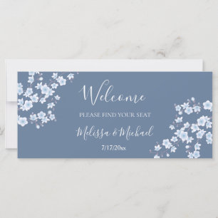 Dusty Blue Cherry Blossom    Seating Chart Header