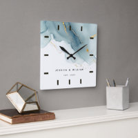 Dusty Blue Chic Beach Wedding Anniversary Keepsake