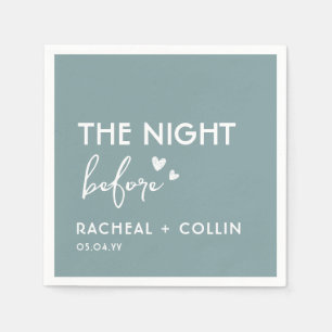 Dusty Blue Chic Simple Modern Rehearsal Dinner Napkin
