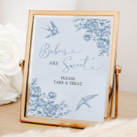 Dusty Blue Chinoiserie Babies are Sweet Sign