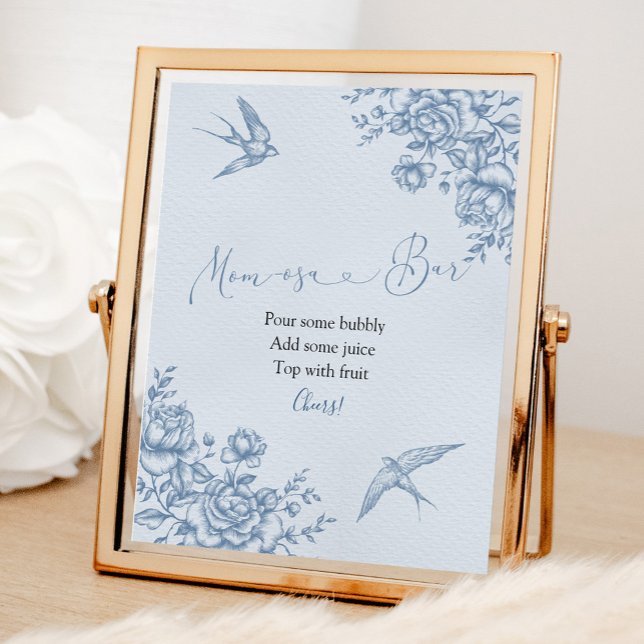 Dusty Blue Chinoiserie Baby Mum-osa Bar Sign (Creator Uploaded)