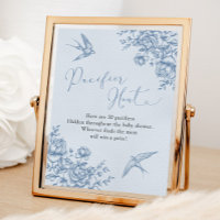 Dusty Blue Chinoiserie Baby Shower Pacifier Hunt