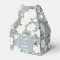 Dusty Blue Chinoiserie Birds Flowers Wedding