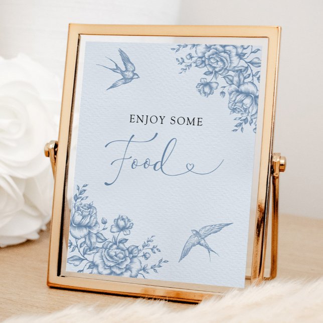 Dusty Blue Chinoiserie Bridal Shower Food Sign (Creator Uploaded)