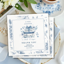 Dusty Blue Chinoiserie New chapter Baby Shower