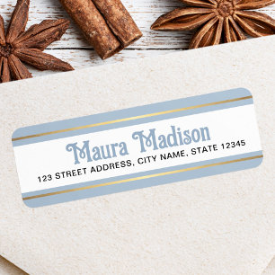 Dusty blue Christmas holiday return address