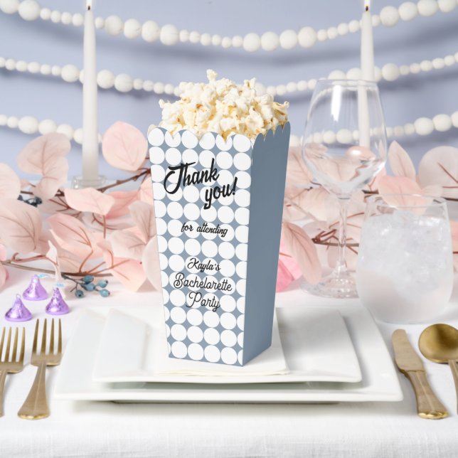 Dusty Blue Circle Pattern Bachelorette Party Favour Box (Wedding)