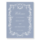 Dusty Blue Classic French Floral Wedding Welcome