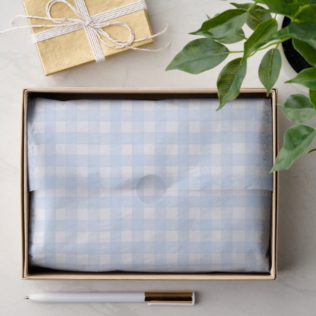 Dusty Blue Classic Gingham Tissue Paper (Gift)