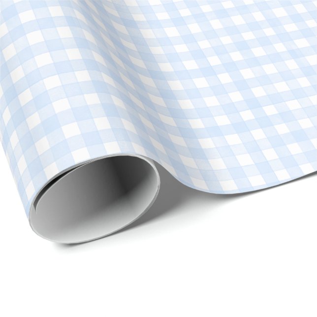 Dusty Blue Classic Gingham Wrapping Paper (Roll Corner)