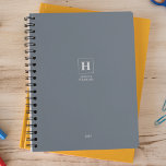 Dusty Blue Classic Monogram Personal  Weekly Planner<br><div class="desc">Simple personal stationery annual planner featuring a classic monogram in a square border. Annual planner (12 months) with open monthly overviews and weekly planning sheets. Contact for assistance in personalising.</div>