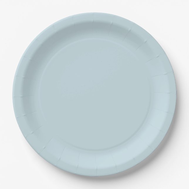 Dusty Blue Classic Party Paper Plate (Front)