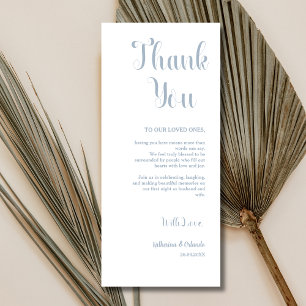 Dusty Blue Classic Place Setting Thank You Card