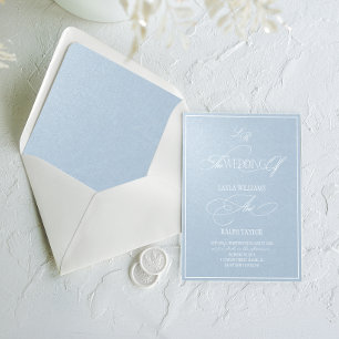 Dusty Blue Coastal Wedding Invitation