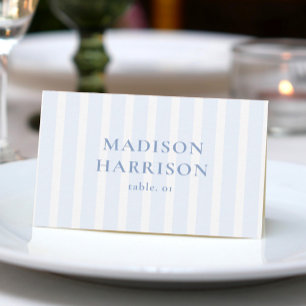 Dusty Blue Coastal Wedding Name Place Card DIY