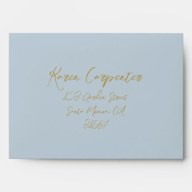 Dusty Blue Colour Wedding Envelope (Front)