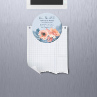 Dusty Blue & Coral Pink Watercolor Floral Wedding