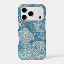 Dusty Blue Cottage Batik Abstract Lattice