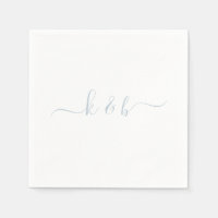 Dusty Blue Couple Initials Swash Script 
