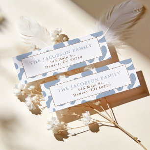 Dusty Blue Cow Print Return Address