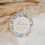 Dusty Blue Cream Floral Wedding Favour Tags<br><div class="desc">Elegant wedding favour tags with a watercolor floral design in varying shades of dusty blue and cream.</div>