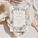 Dusty Blue Cream Floral Wedding Invitation<br><div class="desc">Introducing the perfect wedding invitation for the romantic and dreamy couple, our dusty blue and cream coloured floral invitation! This exquisite invitation features delicate watercolor flowers in shades of blue and cream, creating a soft and elegant look that will set the tone for your special day. The elegant script font...</div>