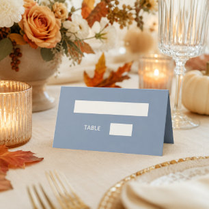 Dusty blue cream modern simple place card
