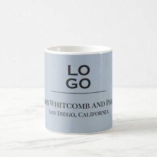 Dusty Blue Custom Business or Company Logo Coffee Mug