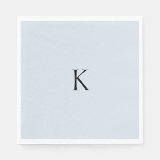 Dusty Blue Custom Initial Luncheon Napkin (Front)