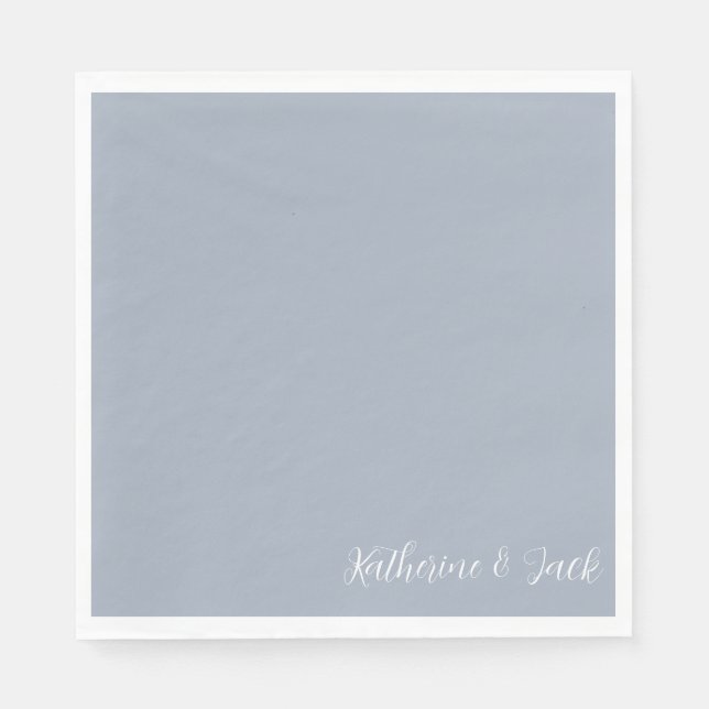 Dusty Blue Custom Luncheon Napkins (Front)