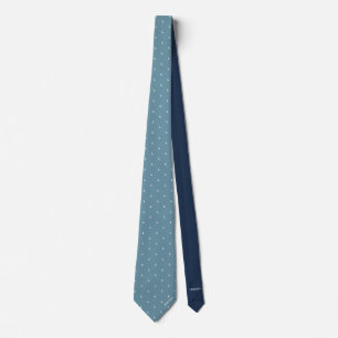 Dusty blue Custom Name Monogram Quote Tie