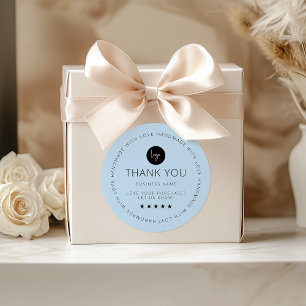 Dusty Blue Custom Thank You Sticker With Logo