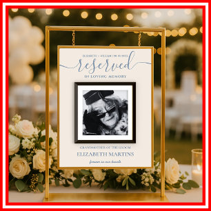  Dusty Blue Deceased Reserved Seat Wedding Sign 