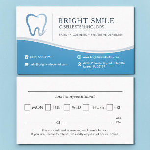 Dusty Blue Dentist Office Appointment Reminder Card