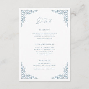 Dusty Blue Details Enclosure Card Wedding Info