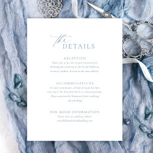 Dusty Blue Details Wedding Card