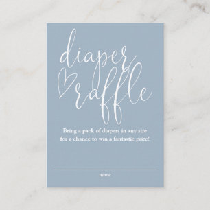 Dusty Blue Diaper Raffle Baby Shower Enclosure Card