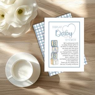 Dusty Blue Display Shower Card   Unwrapped Gifts