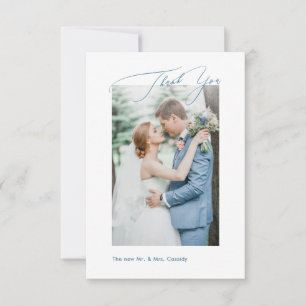 Dusty Blue DIY colours Luxe Script Thank You Card