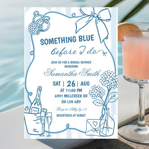 Dusty Blue Doodle Handwritten Bridal Shower Invitation