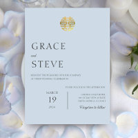 Dusty Blue Double Happiness Chinese Korean Wedding