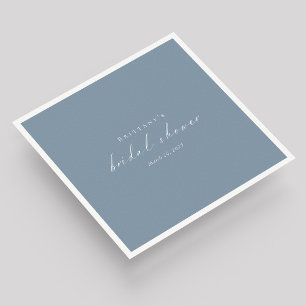 Dusty Blue Elegance: Custom Bridal Shower Napkins