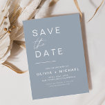 Dusty Blue Elegant Boho Save the Date Minimalist  Flyer<br><div class="desc">Budget Wedding Boho Save the Date Cards. The Save the Date cards contain a modern hand lettered cursive script typography that are elegant,  simple and modern to use after you minimalist simple wedding day celebration.</div>