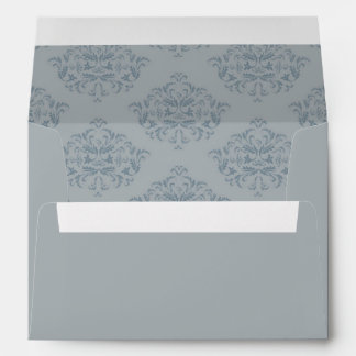 Dusty Blue Elegant Damask envelope