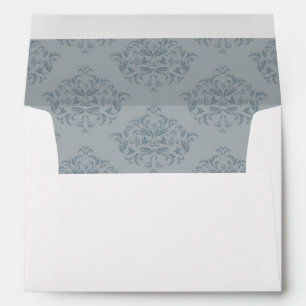 Dusty Blue Elegant Damask envelope