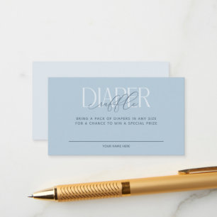 Dusty Blue Elegant Diaper Raffle Enclosure Card