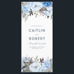 Dusty Blue Elegant Floral Wedding Programs Programme<br><div class="desc">Dusty blue watercolor flowers wedding programs</div>
