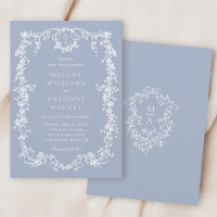 Dusty Blue Elegant French Floral Wedding          