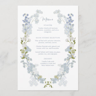 Dusty Blue Elegant Garden Vintage Bridal Shower Menu